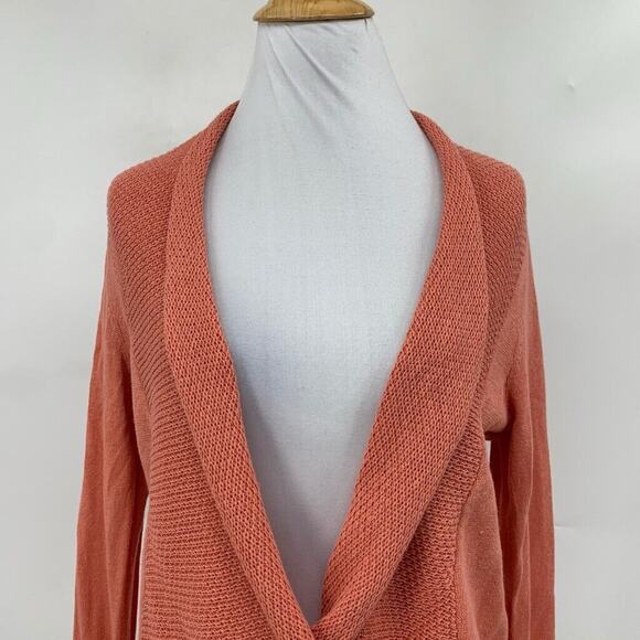 Moth Sweater Womens XS Extra Small Nectarine Linen Blend Wrap Anthropologie - Picture 3 of 13